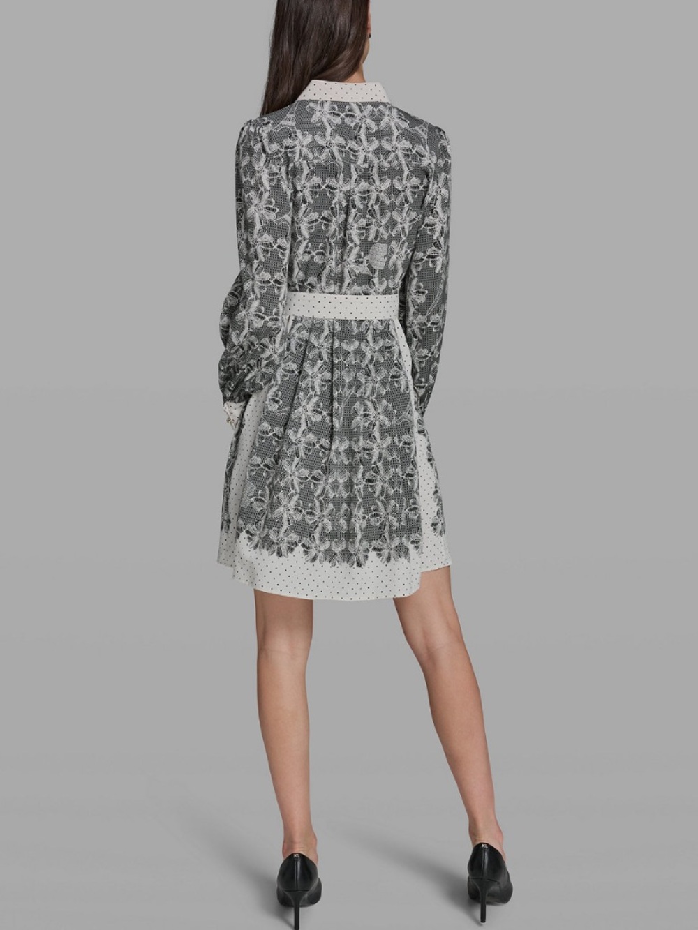 Karl Lagerfeld Front Button Collared Mini Dress - Picture 2 of 5